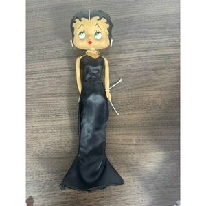 Betty Boop Doll‎ Black Evening Gown White Earrings Vintage Style Collectible